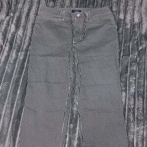 Chaps Black and White Striped Ankle Jeans